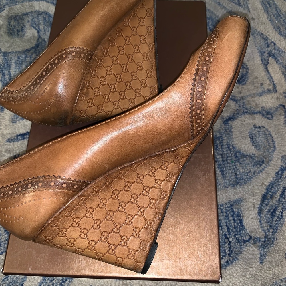 Gucci Horsebit All Leather Wedges Size 10 Fall